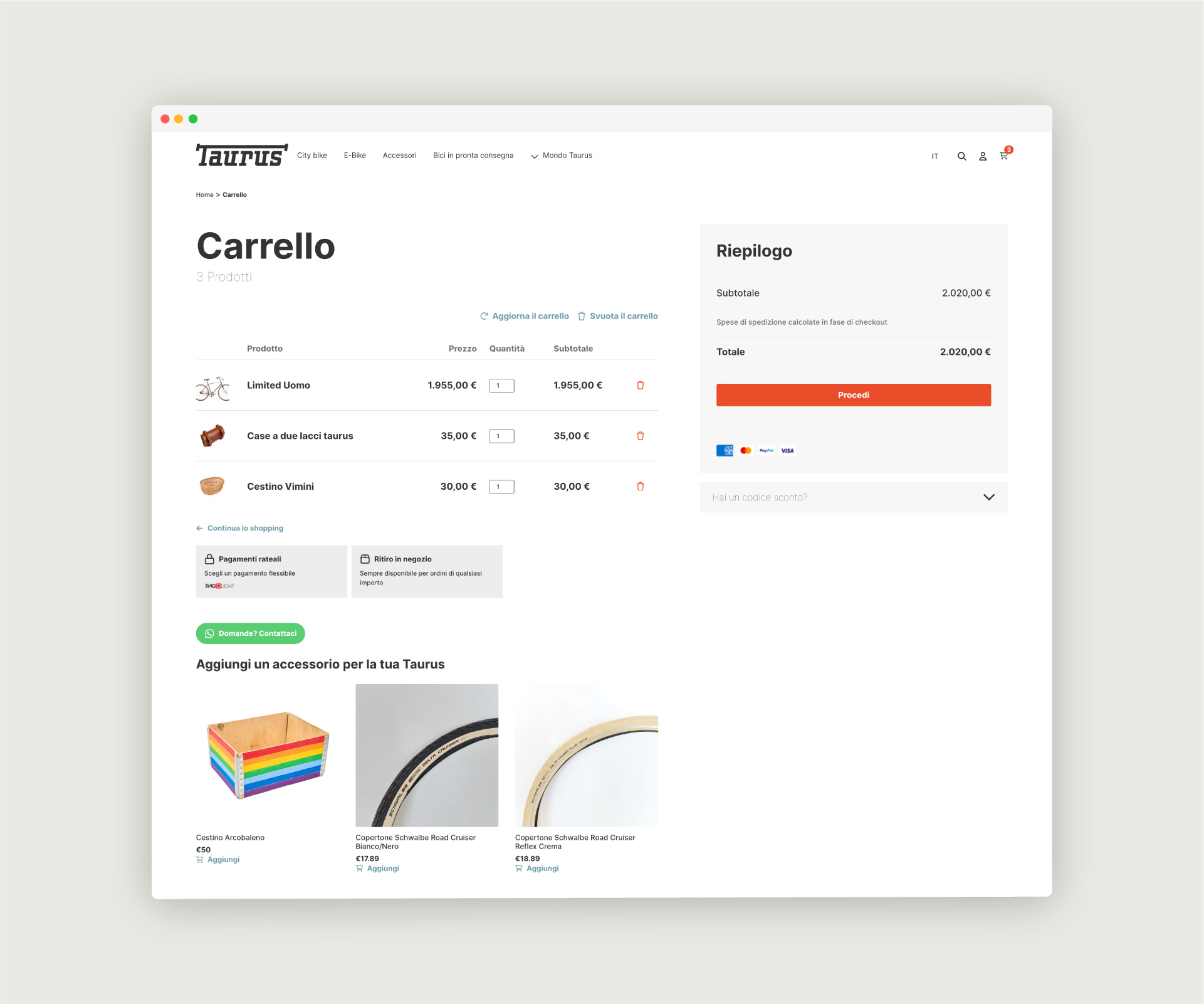 Carrello - Taurus ecommerce